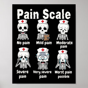 Schmerzskala Niedliche Krankenschwester Skelett Ha Poster