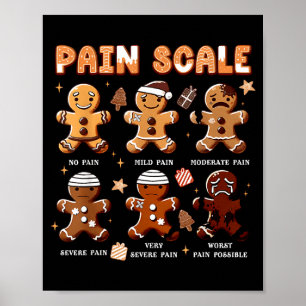 Schmerzskala Schneemann Krankenschwester Weihnacht Poster