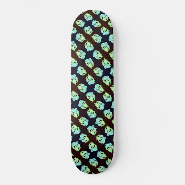 Schmetterlicher Marmor abstrakte moderne Kunstgrün Skateboard (Vorderseite)