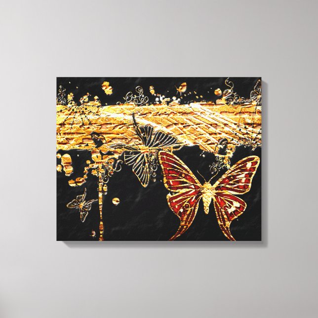 Schmetterling 3 überzogene Canvas Leinwanddruck (Vorderseite)