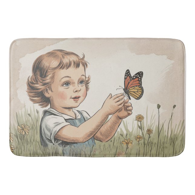 Schmetterling 70er badematte (Vorderseite)