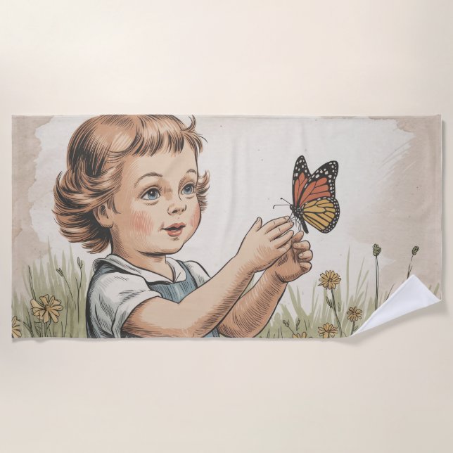 Schmetterling 70er strandtuch (Vorderseite)