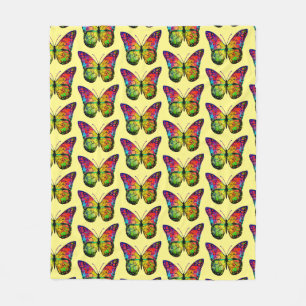 SCHMETTERLING ABSTRAKT FLEECEDECKE