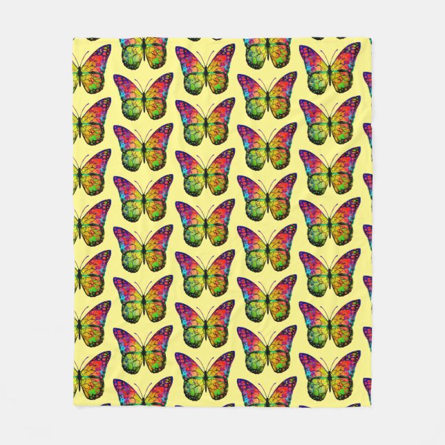 SCHMETTERLING ABSTRAKT FLEECEDECKE (Vorderseite)