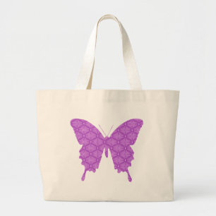 Schmetterling, abstraktes Muster, Lavendel und lil Jumbo Stoffbeutel