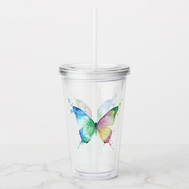 Schmetterling Acryltrinkbecher (Vorderseite)