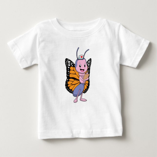 Schmetterling als Krankenschwester Baby T-shirt (Vorderseite)