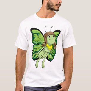 Schmetterling als Pilot mit Pilotenhut T-Shirt