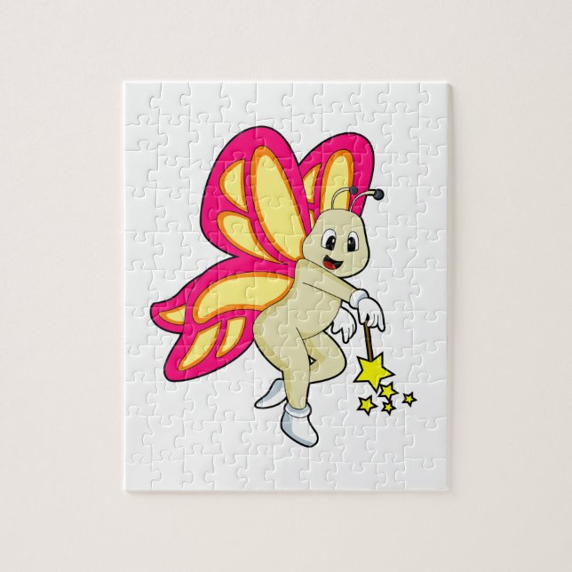 Schmetterling als Zauberer mit Zauberstab Puzzle (Vertikal)