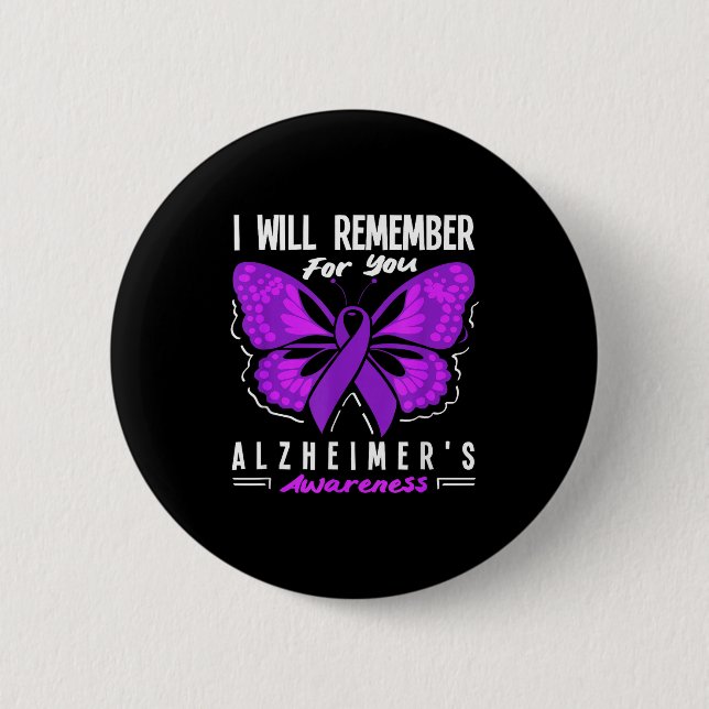 Schmetterling Alzheimer-Bewusstseins-Unterstützung Button (Vorderseite)