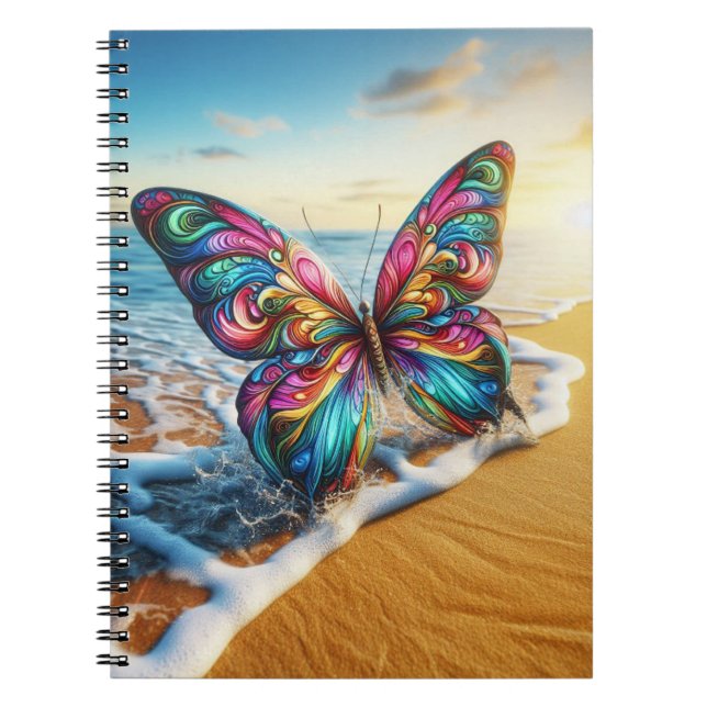 Schmetterling am Strand Notizblock (Vorderseite)