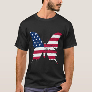 Schmetterling Amerikanische Flagge 4. Juli Schmett T-Shirt