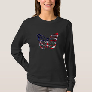 Schmetterling Amerikanische Flagge T-Shirt