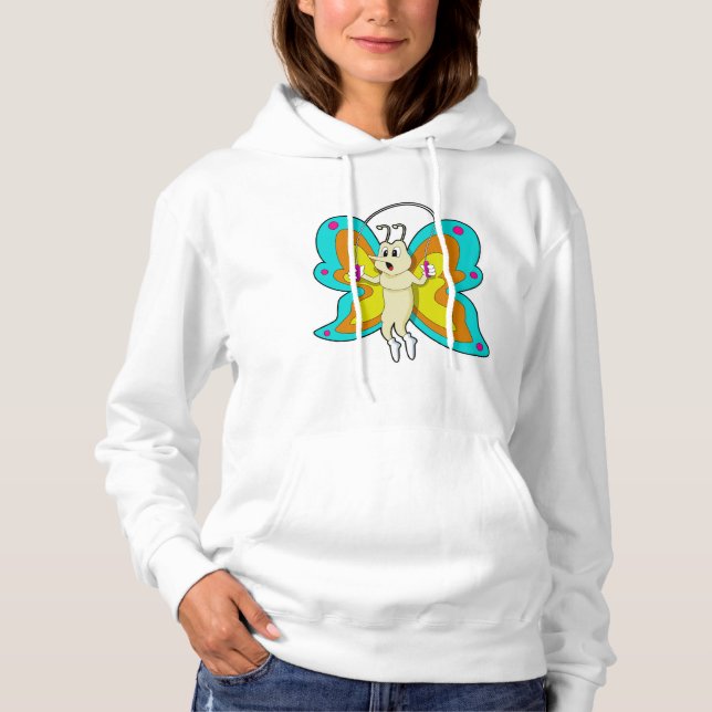 Schmetterling an der Springseil-Fitness Hoodie (Vorderseite)