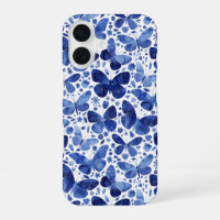 Schmetterling Aquarell Blaues Muster