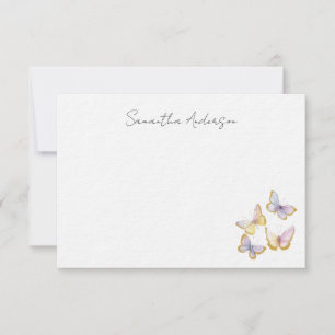 Schmetterling-Aquarell personalisierte Flachnotizk Mitteilungskarte
