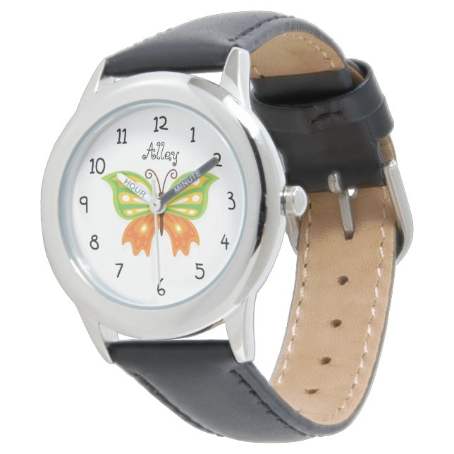 Schmetterling Armbanduhr (Schrägansicht)