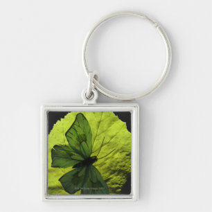 Schmetterling auf Blatt Schlüsselanhänger