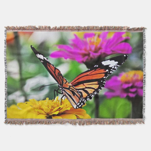 Schmetterling auf Blume #2 Decke (Vorderseite)