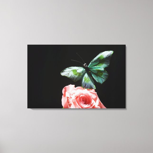 Schmetterling auf Blume 2 Leinwanddruck (Vorderseite)