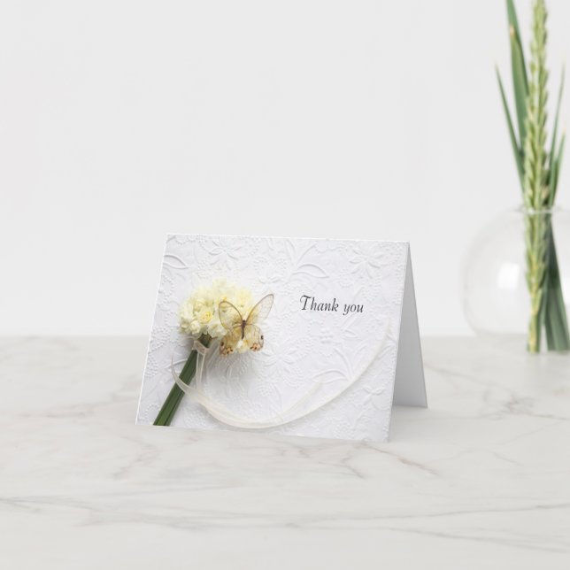 Schmetterling auf Blume Dankeskarte (Vorderseite)