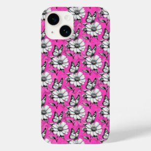 Schmetterling auf Blume Muster rosa Design Case-Mate iPhone 14 Hülle