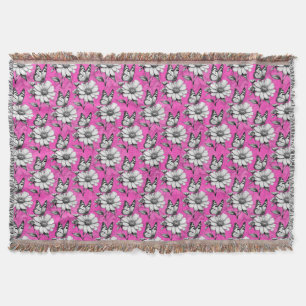 Schmetterling auf Blume Muster rosa Design Decke