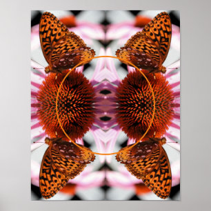 Schmetterling auf Blume Rahmen erstellen Sie Ihr e Poster