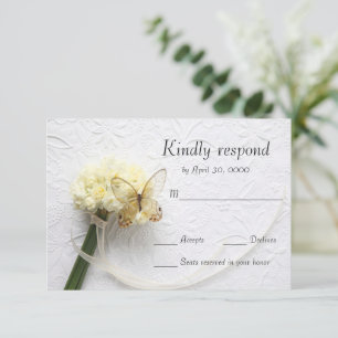 Schmetterling auf Blume RSVP Karte