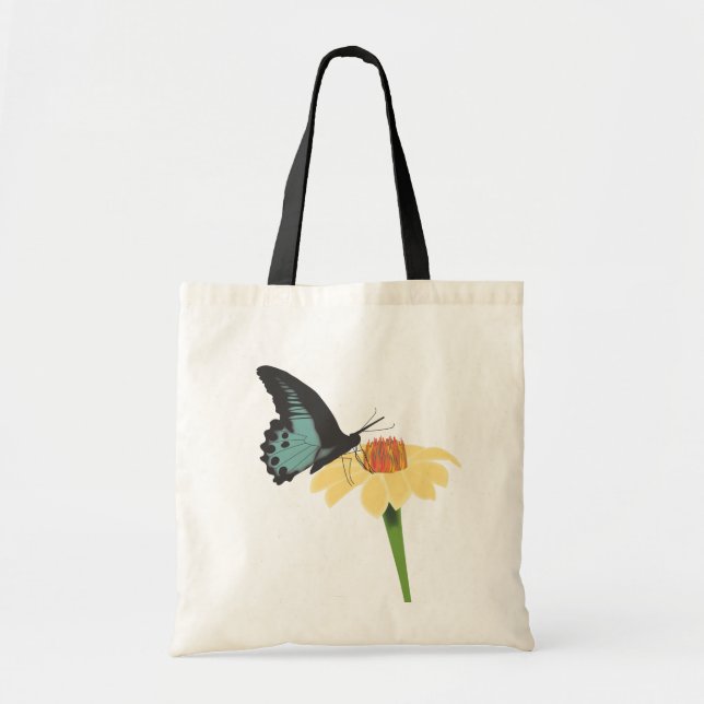 Schmetterling auf Blüten-Taschen-Tasche Tragetasche (Vorne)