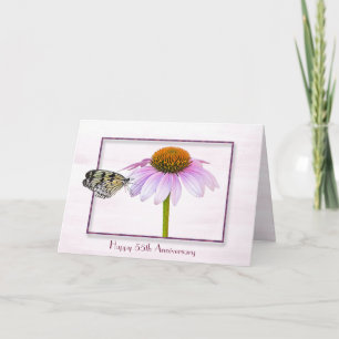 Schmetterling auf Cone Blume 55 Jubiläumskarte Karte