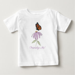 Schmetterling auf Cone Blume Baby Fine Jersey T - Baby T-shirt
