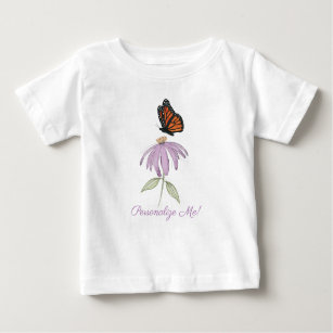 Schmetterling auf Cone Blume Baby Fine Jersey T -  Baby T-shirt