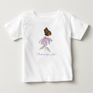 Schmetterling auf Cone Blume Baby Fine Jersey T -  T-shirt