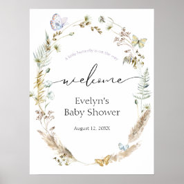 Schmetterling auf dem Weg Boho Baby Dusche Begrüßu Poster
