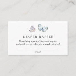 Schmetterling auf dem Weg Boho Diaper Raffle Begleitkarte