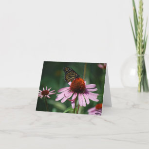 Schmetterling auf der Lila Kone-Blume Dankeskarte