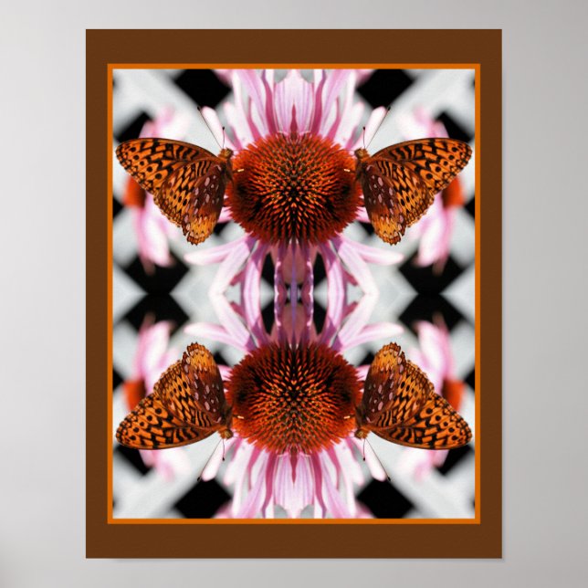 Schmetterling auf der Speise Abstrakt Poster (Vorne)