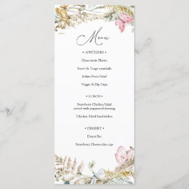 Schmetterling auf der "Way Boho Baby Shower"-Karte Menükarte