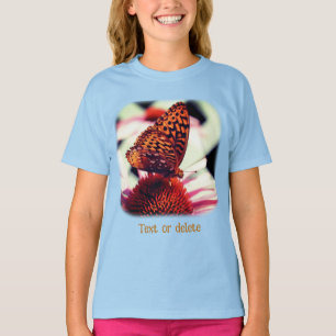 Schmetterling auf Echinacea-Blume Natur T-Shirt