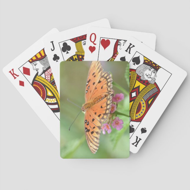 Schmetterling auf einer Blume in einem Park Spielkarten (Rückseite)
