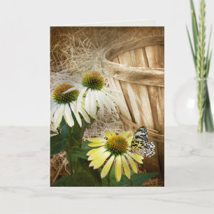 Schmetterling auf einer Kegelblume Karte