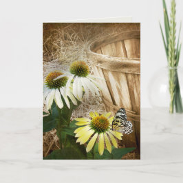 Schmetterling auf einer klonen Blume zum Geburtsta Karte