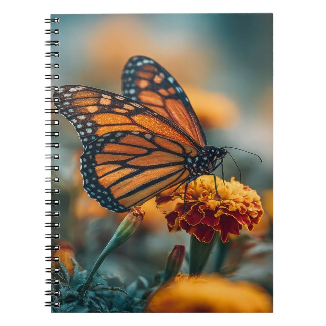 Schmetterling auf einer Ringelblume Notizblock (Vorderseite)