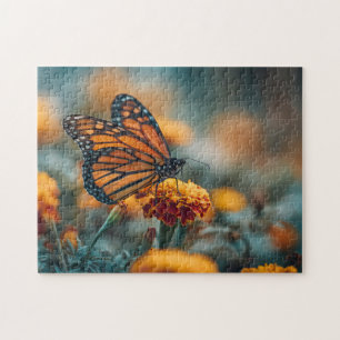 Schmetterling auf einer Ringelblume Puzzle