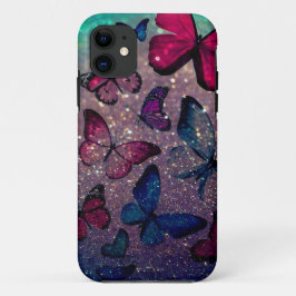 Schmetterling auf Glitzer Case-Mate iPhone Hülle