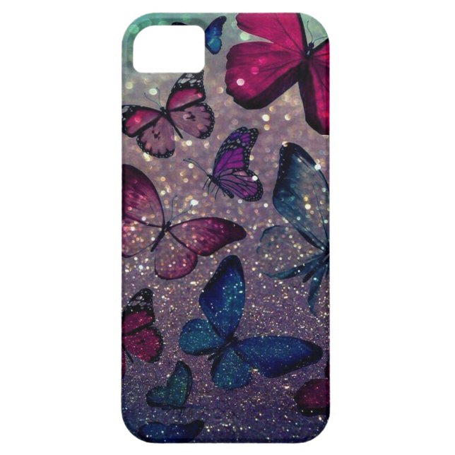 Schmetterling auf Glitzer Case-Mate iPhone Hülle (Rückseite)