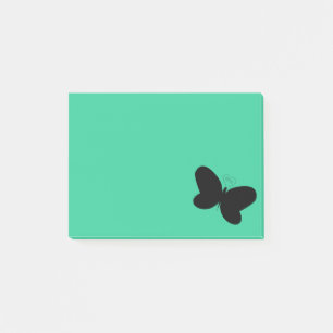 Schmetterling auf grünem Post-it-Zettel Post-it Klebezettel