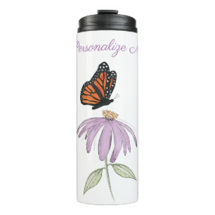Schmetterling auf Kegelblumen-Thermal-Tumbler Thermosbecher