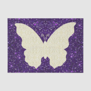 Schmetterling auf Lila Glitzer Seidenpapier